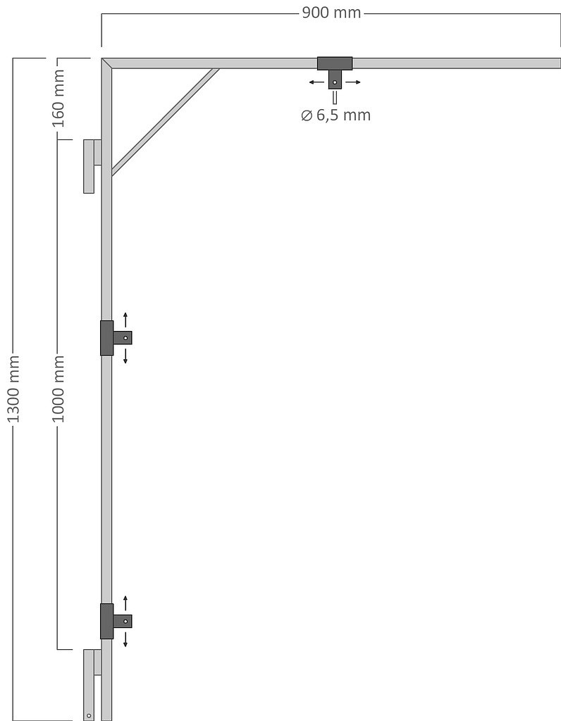 Držák motivu na sloupy VO pro dekory 90 - 130 cm (max.), 90 x 130 cm, pro 2x U20S