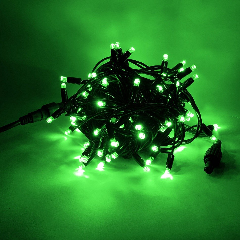 LED světelný řetěz 5 m, zelená, 50 diod, IP67