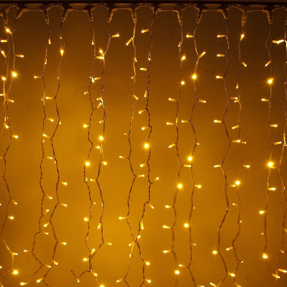 LED-Lichtervorhang, 1x7m, warmweiß, 600 Dioden, IP67