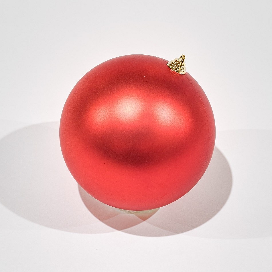 Plastová koule, prům. 20 cm, červená, matná, venkovní