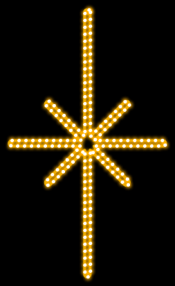 LED světelná hvězda Polaris, 48x63 cm, teple bílá