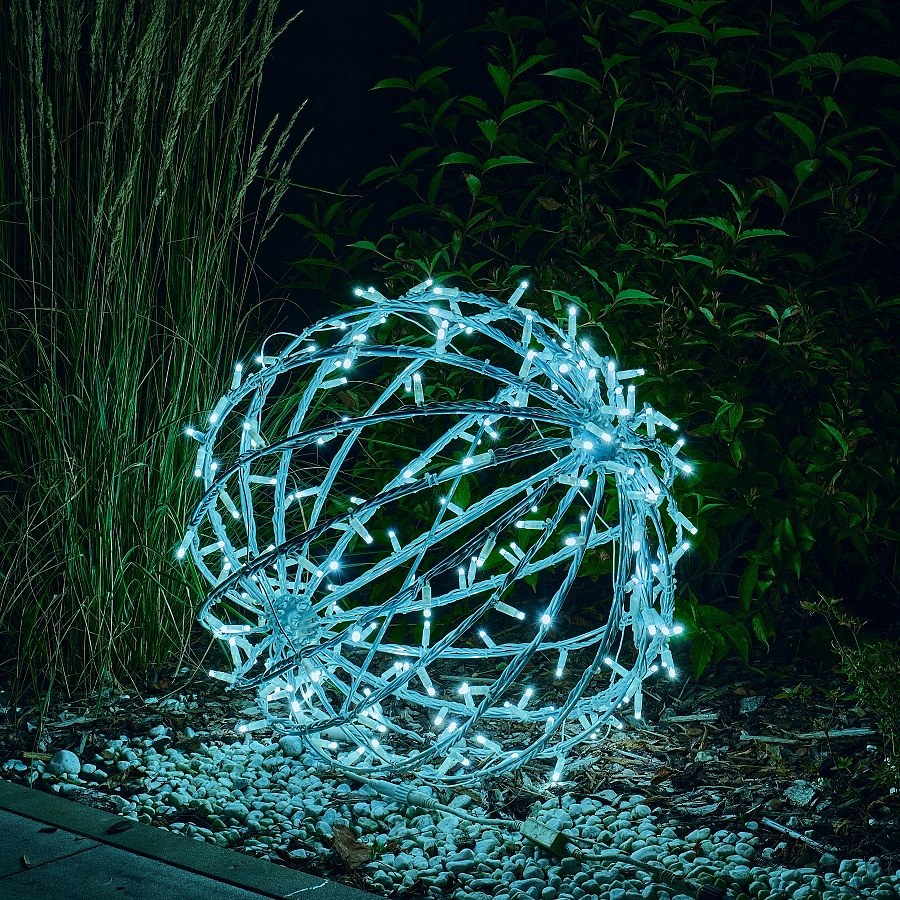 LED světelná koule, ledově bílá, pr. 60 cm