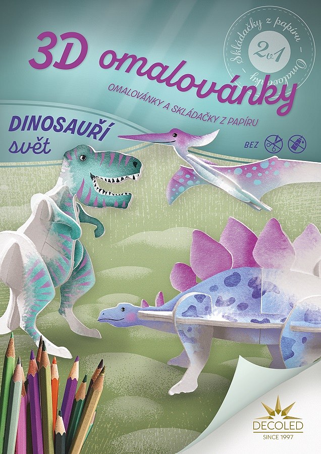 A4 omalovánky skládačka dinosauří svět 2v1