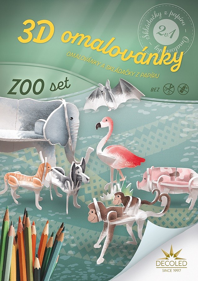 A4 omalovánky skládačka ZOO set