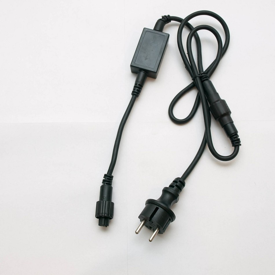 Zdrojový kabel exteriér - oddělitelný AC/DC, černý