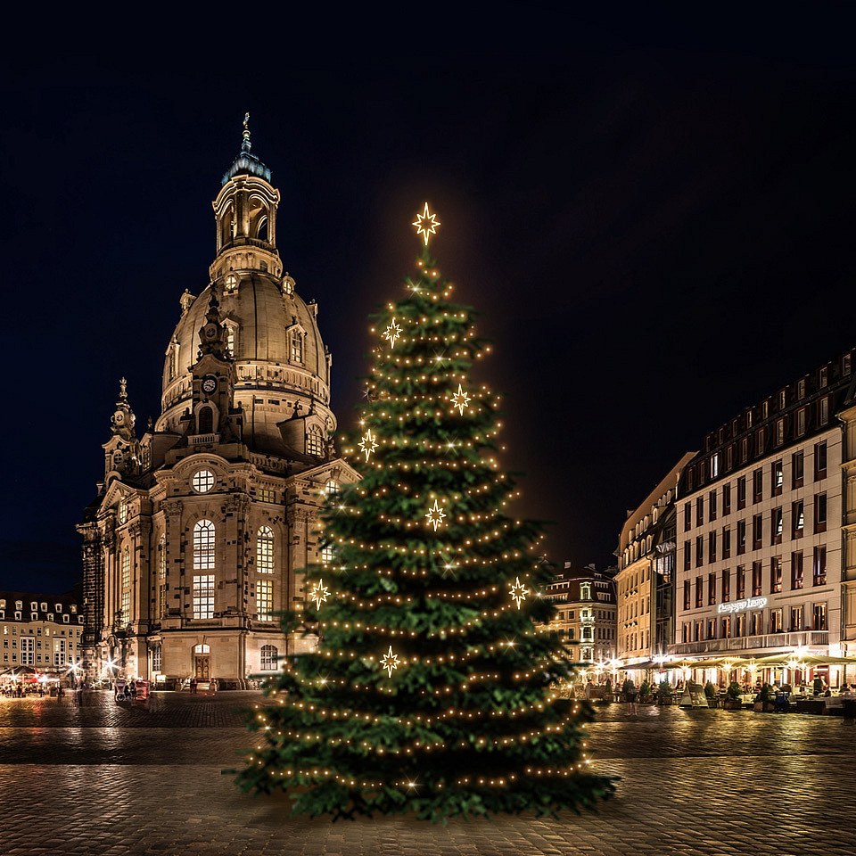 LED světelná sada na vánoční stromky 15-17 m vysoká, teplá bílá, dekorace DZ141WS3